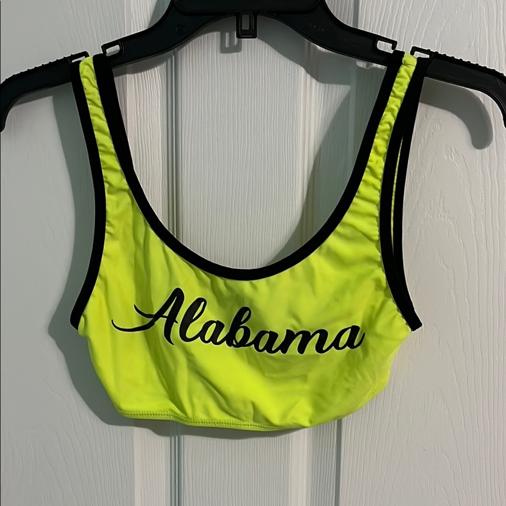 Alabama Neon Yellow Bikini Top